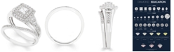 Macy's Certified Diamond (3/4 ct. t.w.) Bridal Set in 14k White Gold